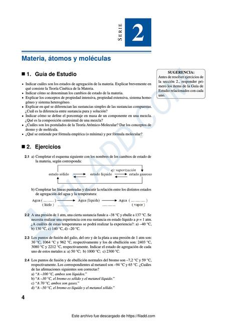 Materia, átomos y moléculas