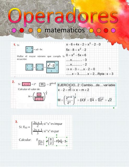 Operador de micropomputador, Ejercicios de Matemáticas