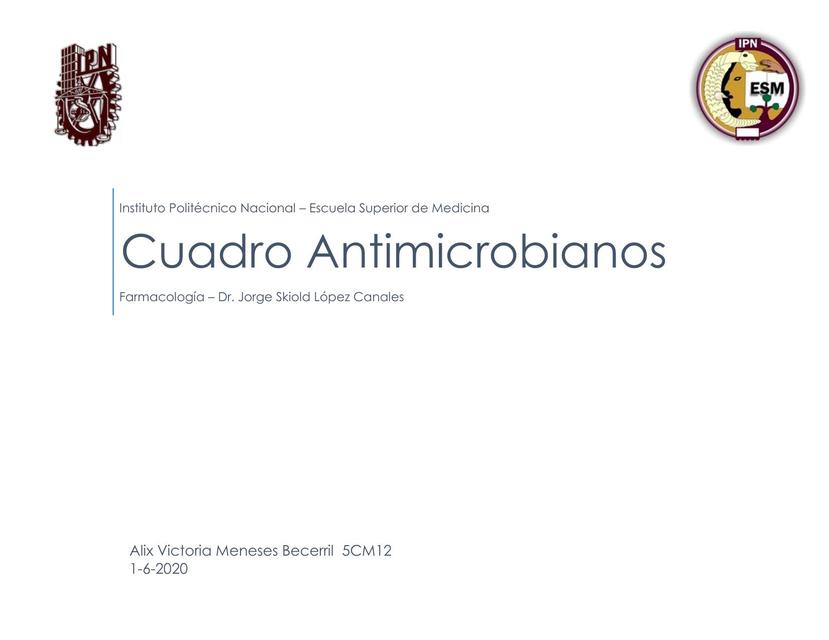 Cuadro Antimicrobianos 