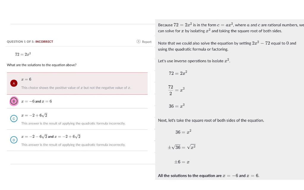 Solving Cuadratic Equations