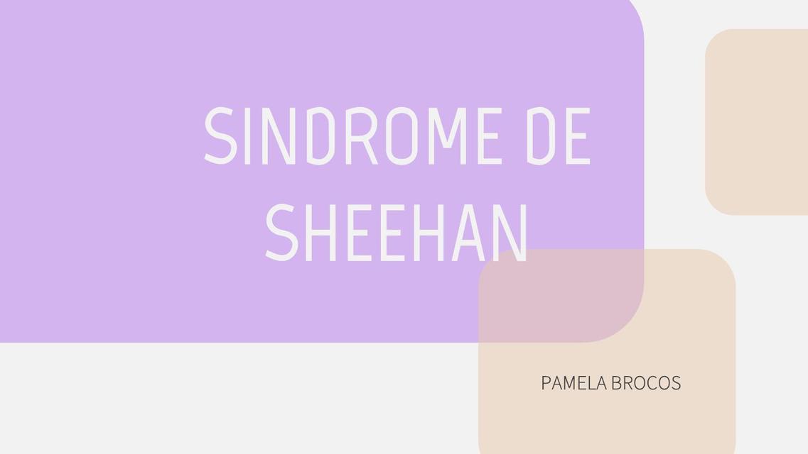 Sindrome de Sheehan