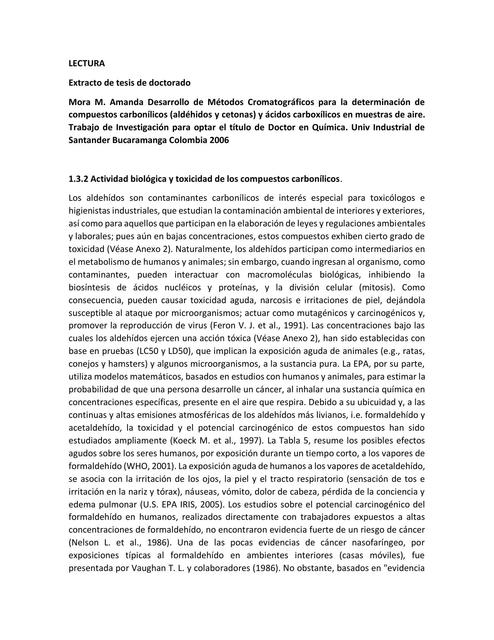 Actividad biológica y toxicidad de los compuestos carbonílicos