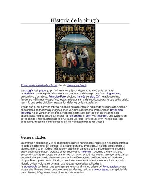 Historia de la cirugía