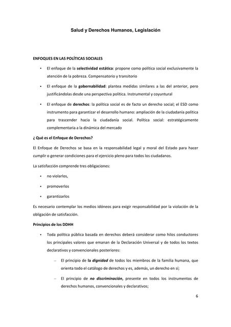 Salud y Derechos Humanos, Legislación