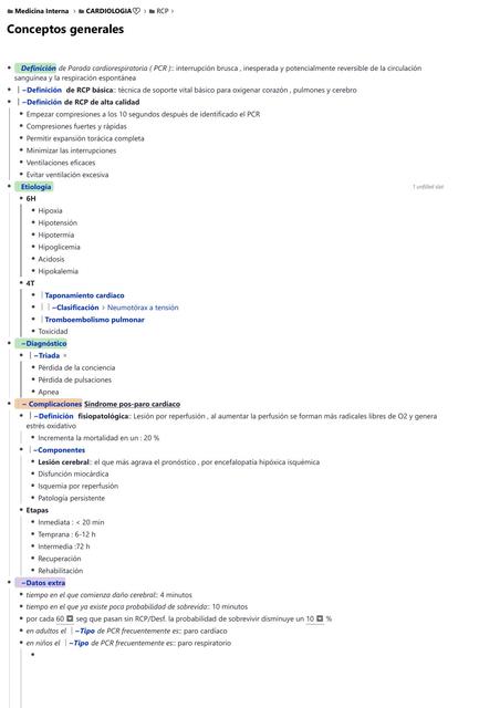 Conceptos generales de RCP