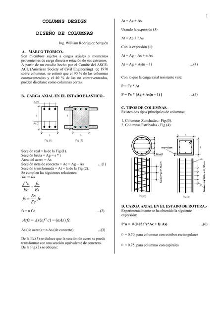 Diseno De Columnas Columns Design 