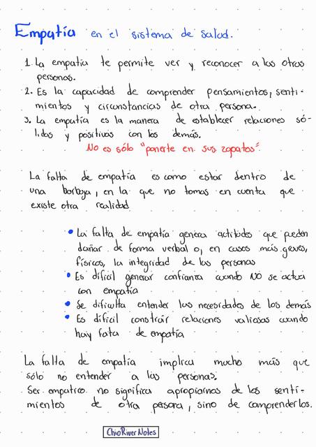 Empatía en Sistema de Salud