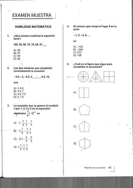 Examen de Matemáticas