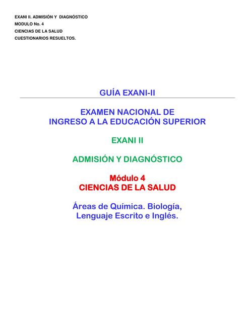 Examen Nacional de Ingreso a la Educación Superior