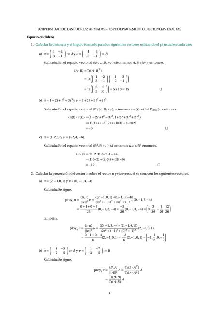 Álgebra lineal-ejercicios