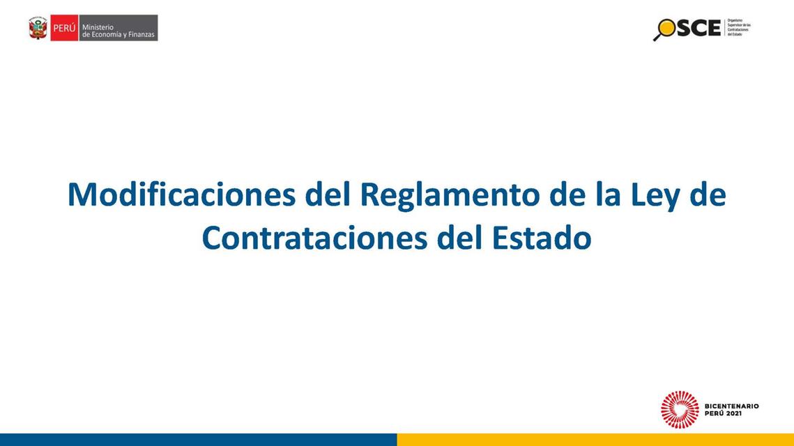 Modificación de la ley de Contrataciones del Estado