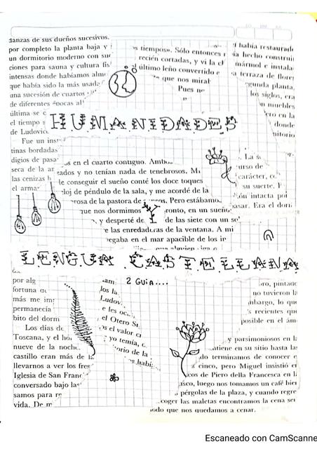 Humanidades y lengua castellana