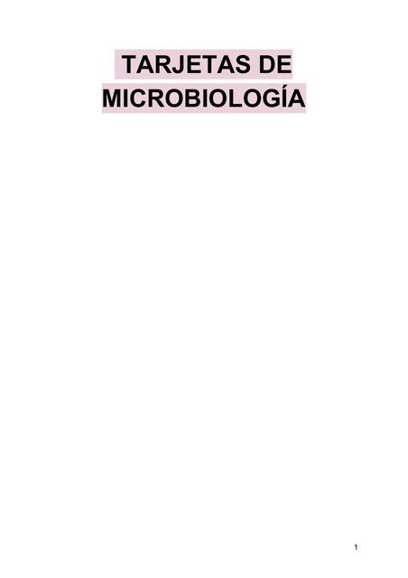 Tarjetas (para estudio de microbiología)