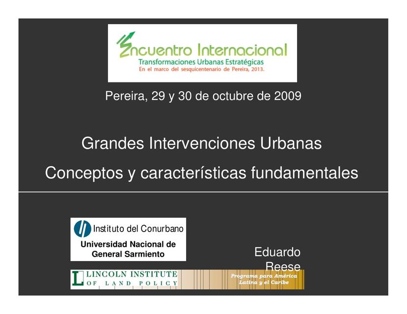 Grandes Intervenciones Urbanas 