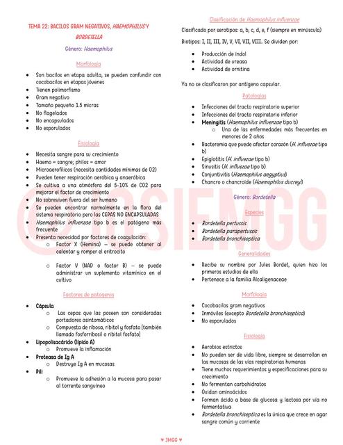 Géneros Haemophilus y Bordetella