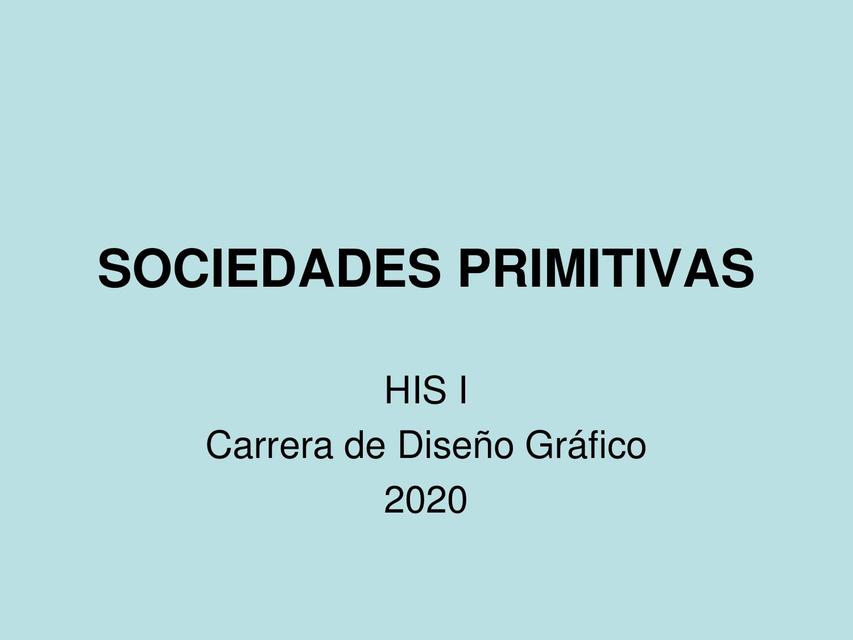 Sociedades Primitivas