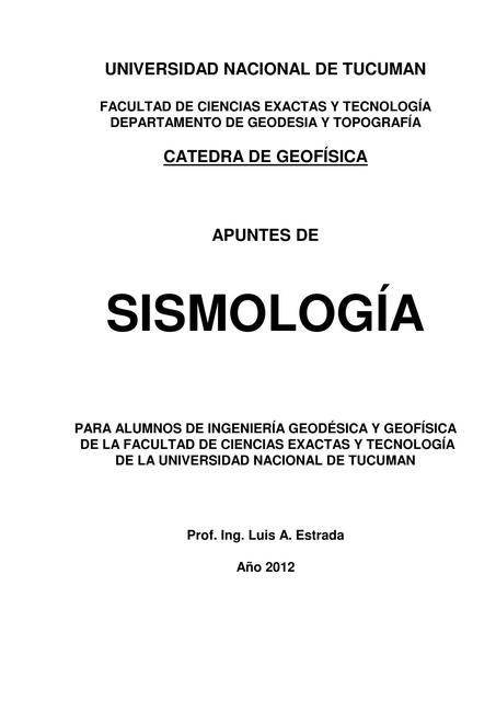 Apuntes de Sismología