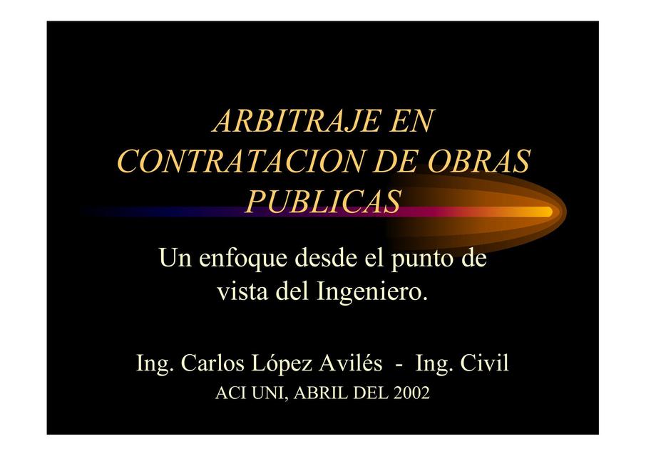 Arbitraje De Obras Publicas