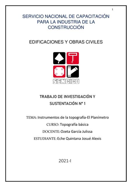  Instrumentos de la Topografía - El Planímetro