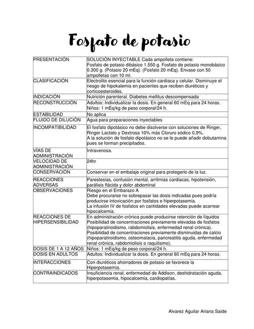 Fosfato de Potasio