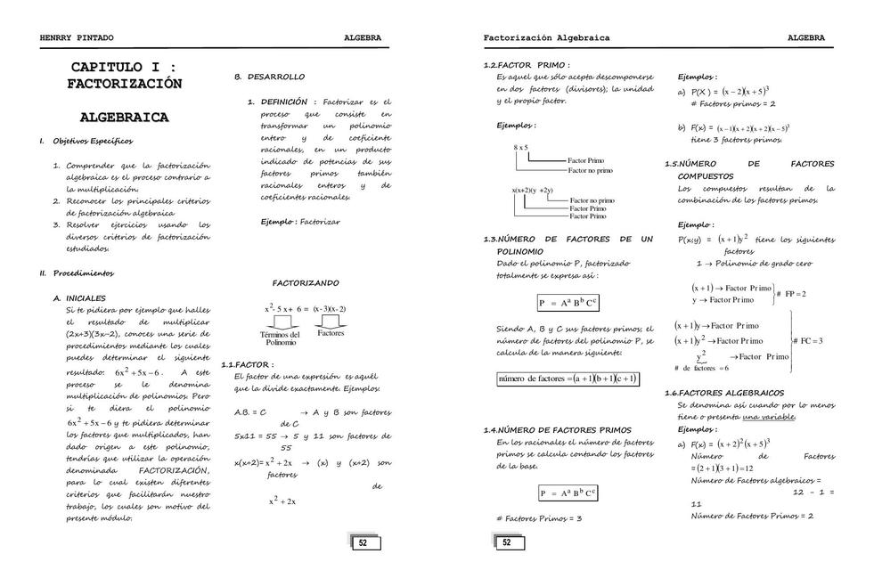 Factorización Algebraica