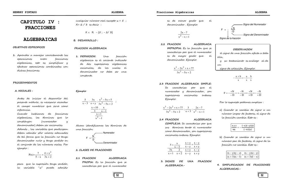 Fracciones Algebraicas