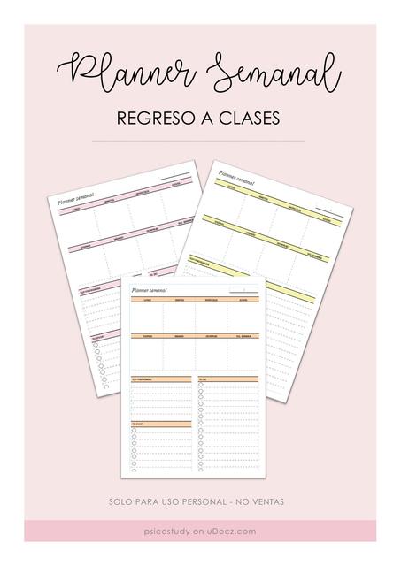 Planner semanal - sin fechas