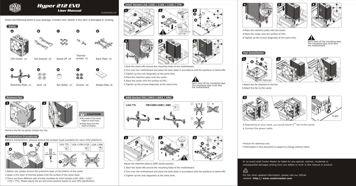 Hyper 212 Evo English  Manual