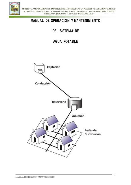 Manual de Operación y Mantenimiento del Sistema de Agua Potable 