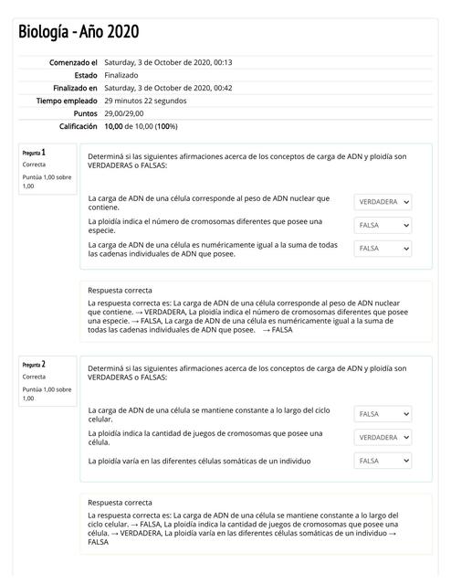 Autoevaluación de ADN