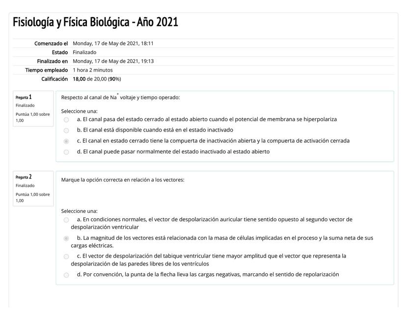 Fisiología y Física Biológica - Año 2021