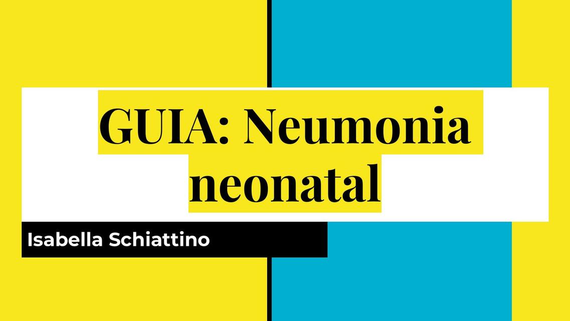 Neumonía Neonatal