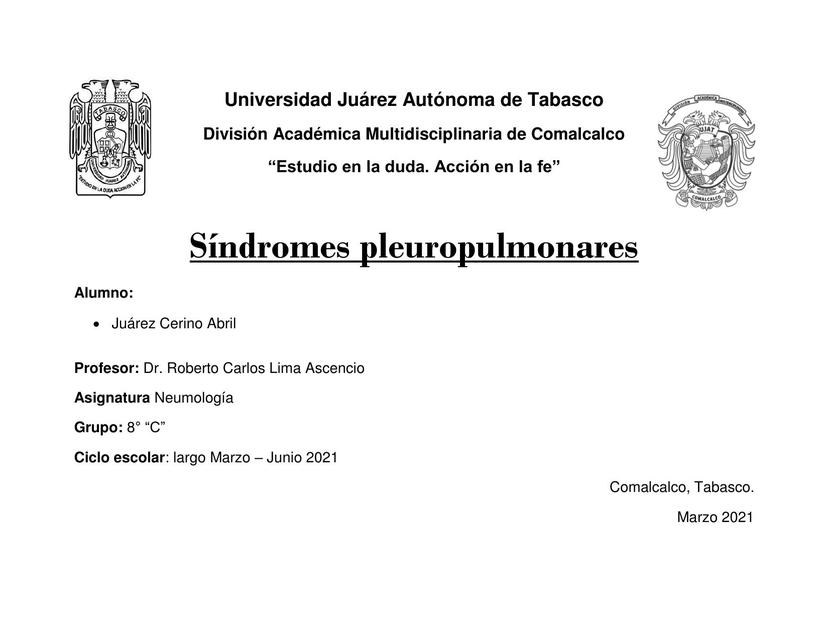 Síndromes Pleuropulmonares