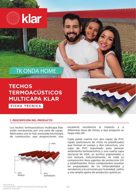 Techos Termoacústicos Multicapa Klar