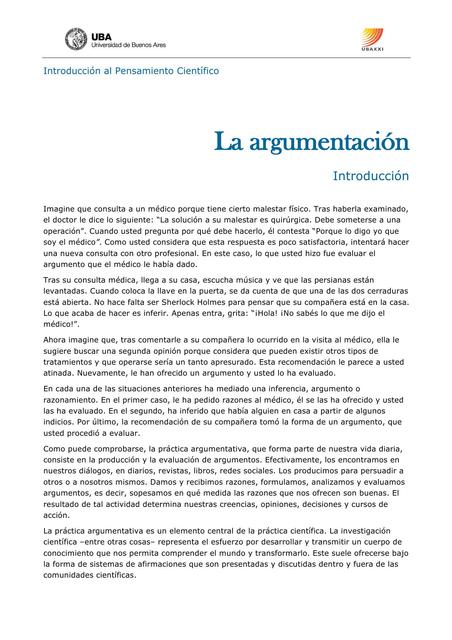 Introducción de Argumentación