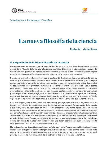 La nueva Filosofía de la Ciencia