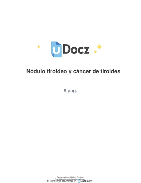 Nódulo Tiroideo y Cáncer de Tiroides