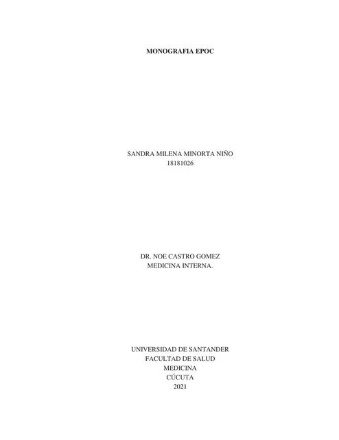 Monografía Enfermedad Pulmonar Obstructiva Crónica