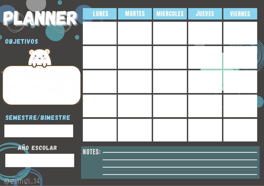 Planner semanal ( - )