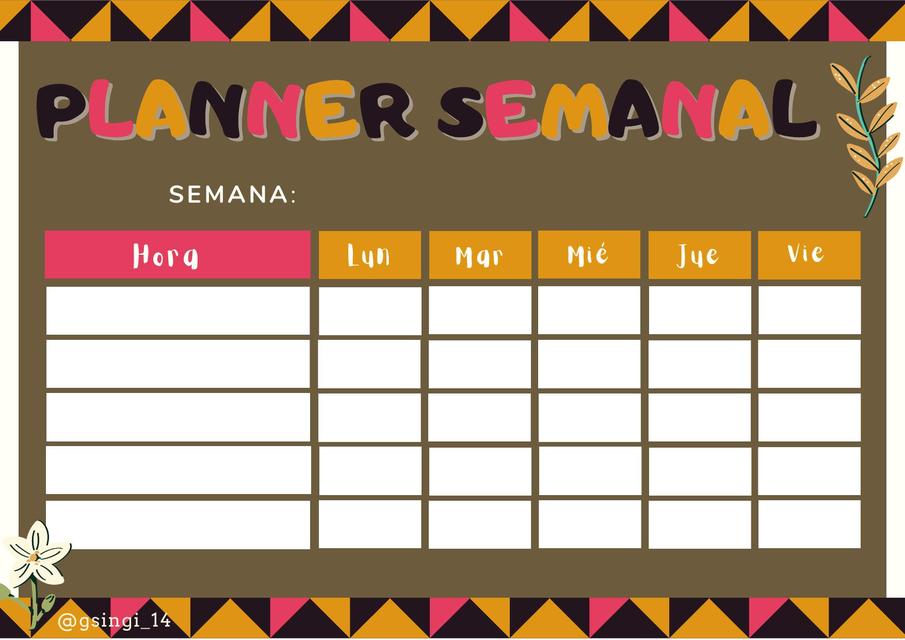 Planner Semanal 