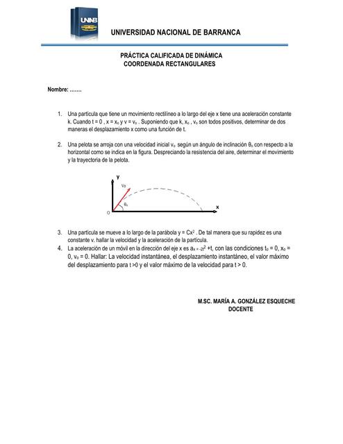 Practica Calificada De Din mica Coordenada Rectangulares