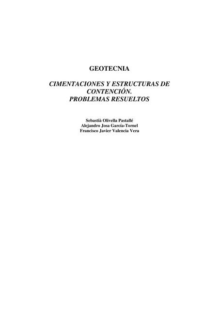 Cimentaciones y Estructuras de Contención 