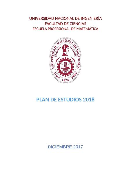 Plan de estudios de Matemática