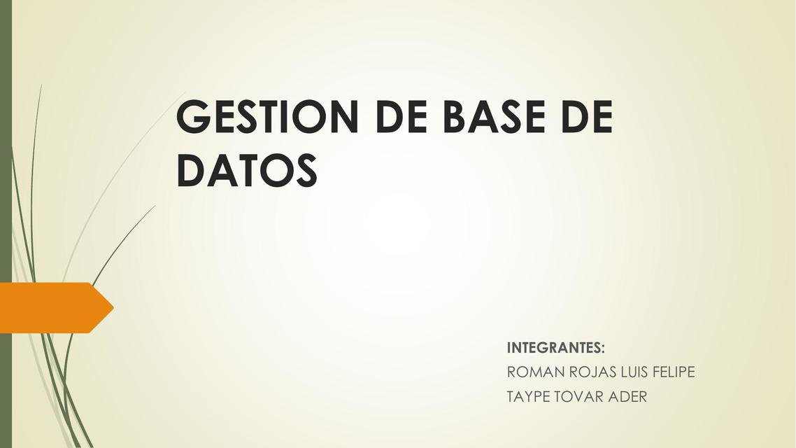 Gestión de Base de Datos