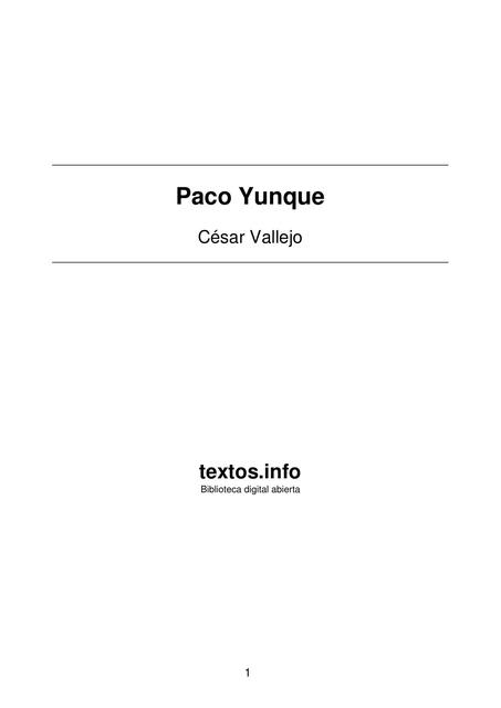 Cesar Vallejo Paco Yunque