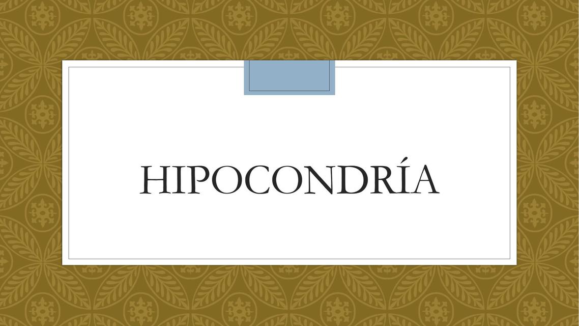 Hipocondría 