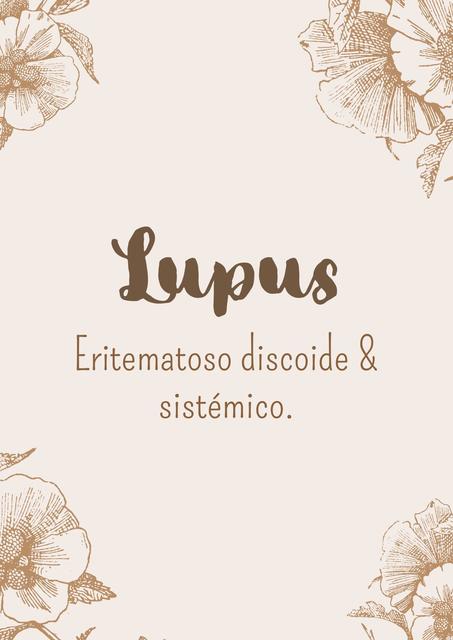 Lupus Eritematoso Discoide y Sistémico 