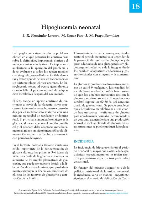 Hipoglucemia Neonatal 