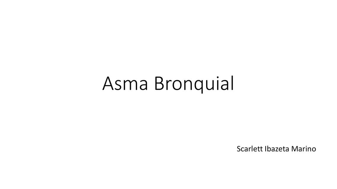 Asma Bronquial 