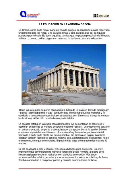 Educación en la antigua grecia | uDocz